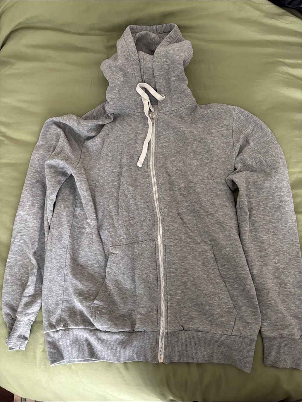 H&M Light Gray Zip-Up Hoodie Sweater